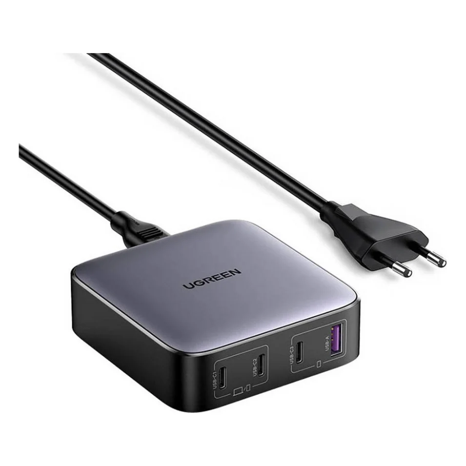 Зарядний пристрій Ugreen CD328 4xUSB 100W (3xType-C+USB A QC3) GAN Charger Nexode Series Black (90928)