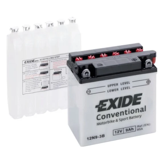 Акумулятор автомобільний EXIDE CONVENTIONAL 9Ah Ев (-/+) (85EN) (12N9-3B)