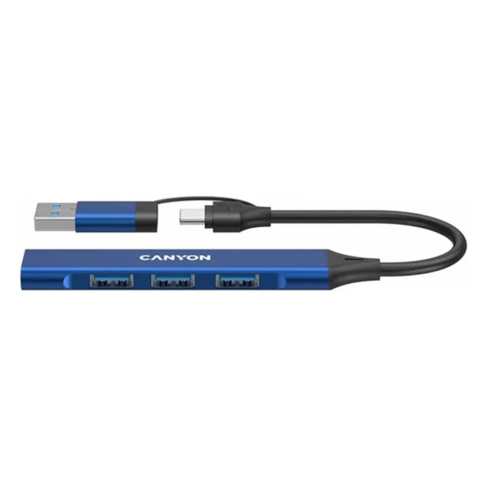 Концентратор Canyon hub DS-02 4in1 USB-A/C Blue (CNS-TDS02BL)