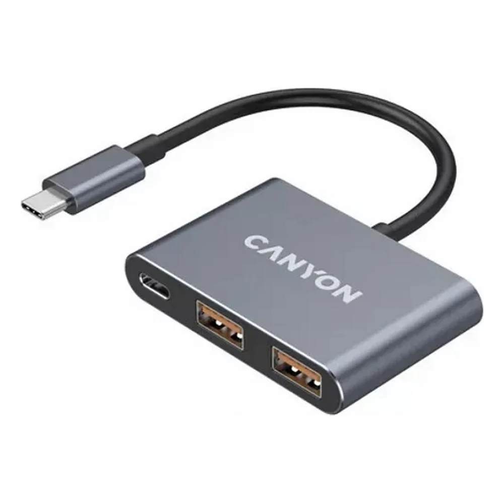 Концентратор Canyon hub DS-3 3in1 USB-C Dark Grey (CNS-TDS3)