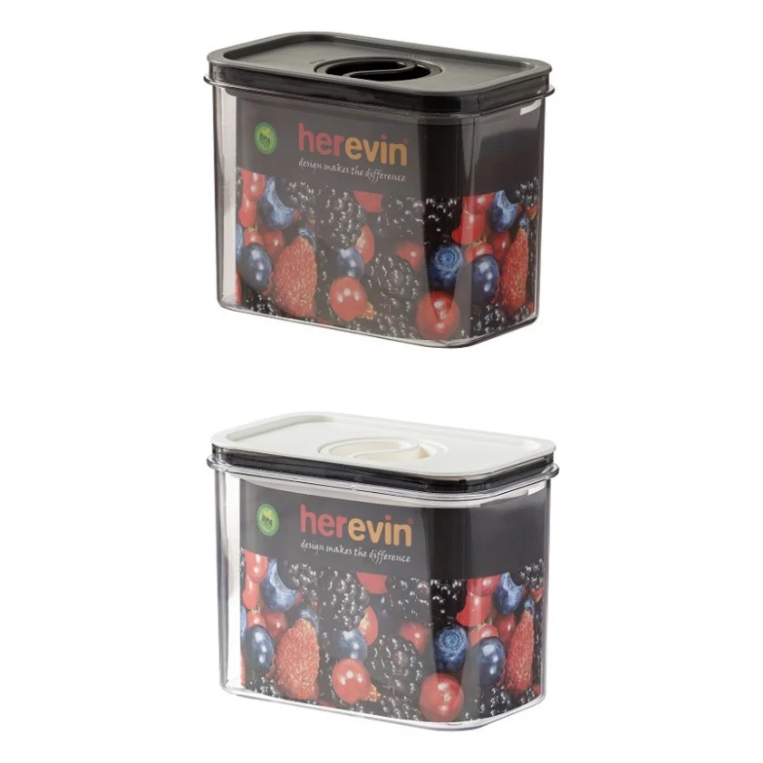Харчовий контейнер Herevin Canister-Vacuum Lid-White-Black вакумна кришка 1.2 л (161179-000)