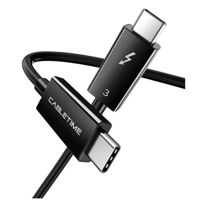 Дата кабель USB-C to USB-C 0.5m Thunderbolt 3 100W (20V/5A) 5K60Hz Cabletime (CA915392)