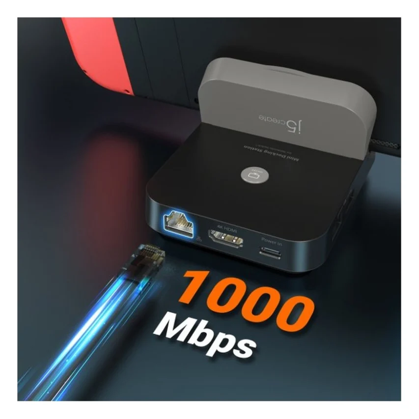 Порт-реплікатор J5create Dock-Station Nintendo Switch (HDMI/PD/USB-A/USB-C/LAN) (JCD620-N) — фото 9