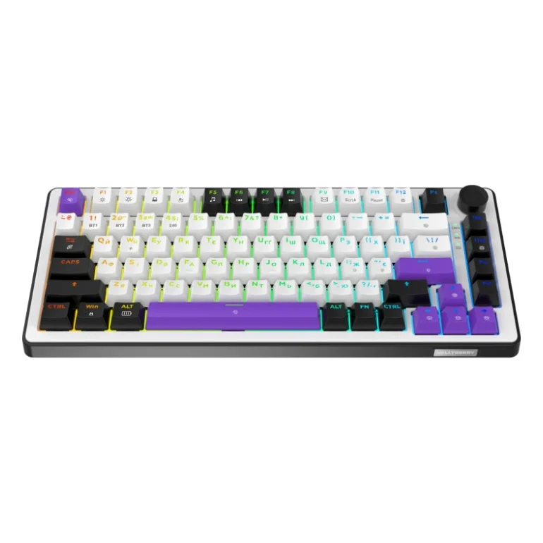 Клавіатура Hator Hellyberry HK75 Mechanical Linear RGB Wireless/Bluetooth/USB UA Black/White (HK75_wireless) — фото 2