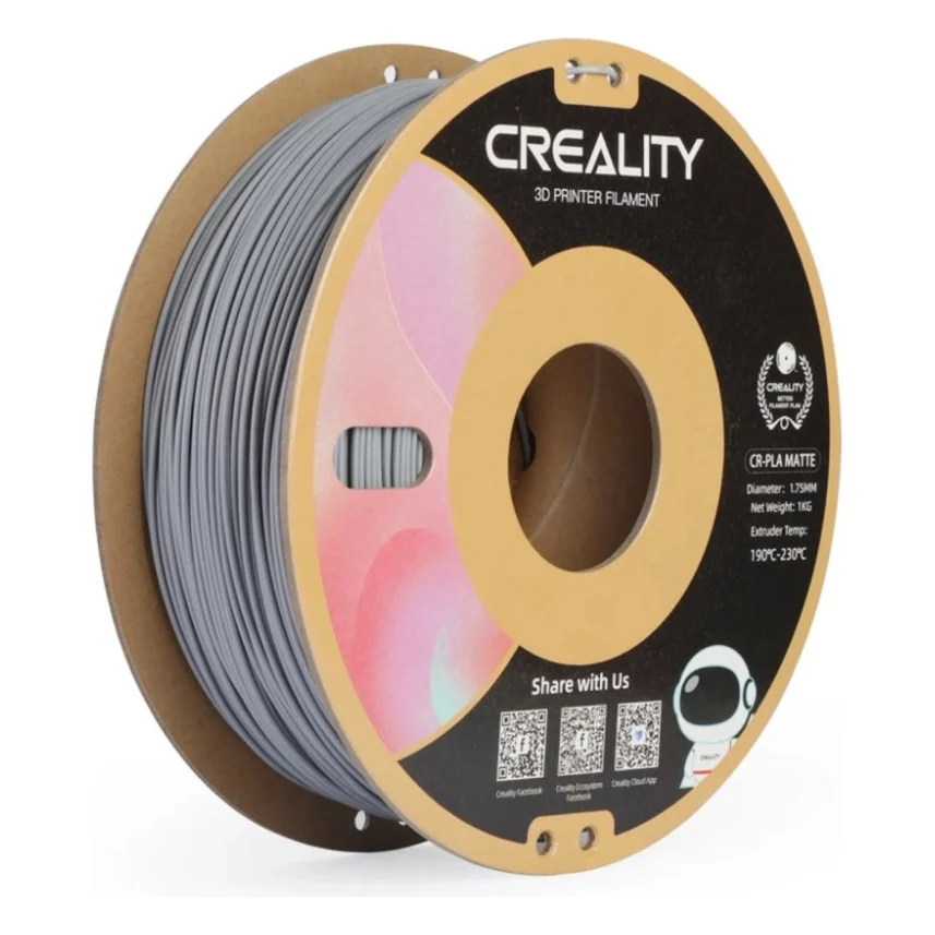 Пластик для 3D-принтера Creality PLA matte 1кг, 1.75мм, gray (3301010299)