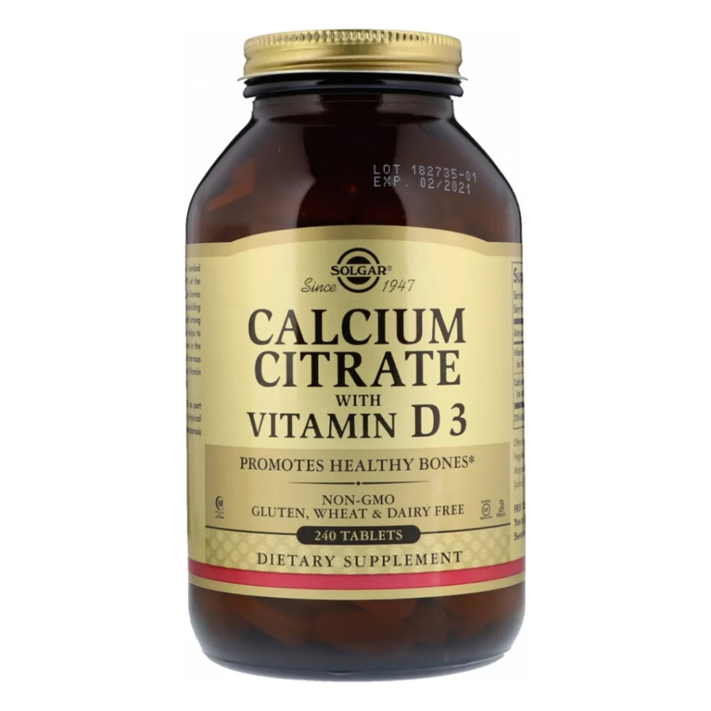 Вітамінно-мінеральний комплекс Solgar Цитрат Кальція + Вітамін D3, Calcium Citrate with Vitamin D3 (SOL-00432)