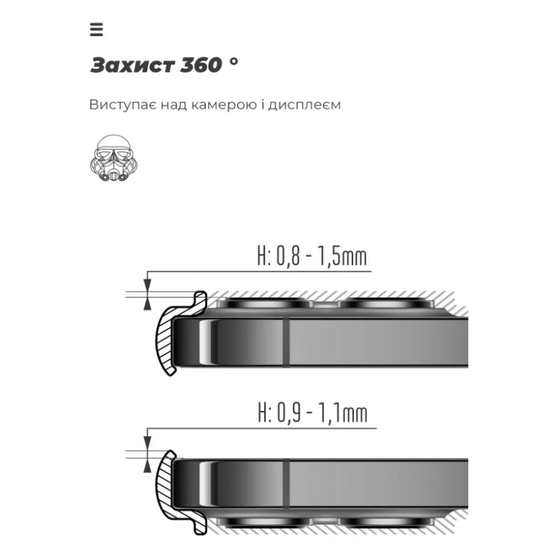 Чохол до мобільного телефона Armorstandart ICON Samsung A18 4G / A17 4G Camera cover Black (ARM92508) — фото 5
