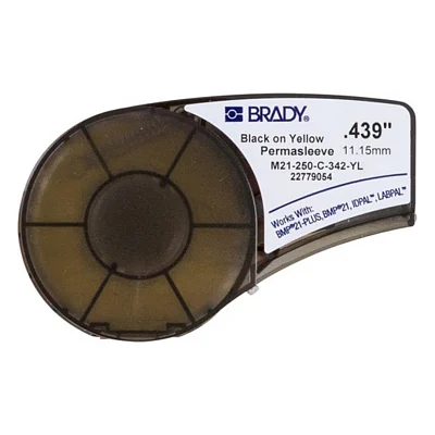 Етикетка Brady термозбіжна трубка, 2.39 - 5.46, Black on Yellow (M21-250-C-342-YL)