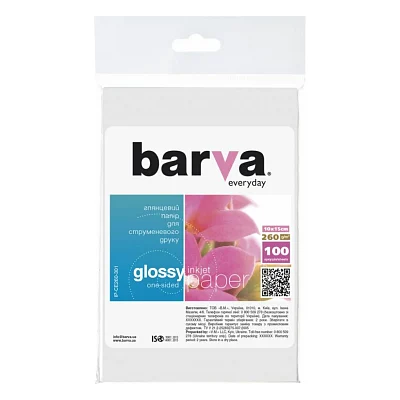Папір Barva 10x15, 260g/m2, Everyday, Glossy 100с (IP-CE260-301)