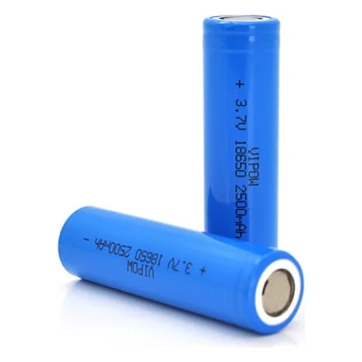 Акумулятор 18650 Li-Ion ICR18650 FlatTop, 2500mAh, 3.7V, Blue Vipow (ICR18650-2500mAhFT)