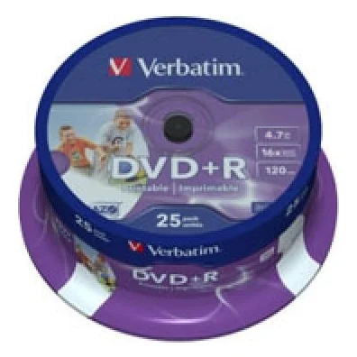Диск DVD Verbatim 4.7Gb 16X CakeBox 25шт Silver (43500)