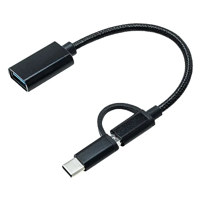 Адаптер XoKo USB 3.0 - microUSB/USB Type-C Black (AC-150-BK)