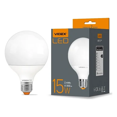 Лампочка Videx G95e 15W E27 4100K (VL-G95e-15274)