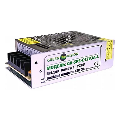 Блок живлення для систем відеоспостереження Greenvision GV-SPS-C 12V3A-L (3447)