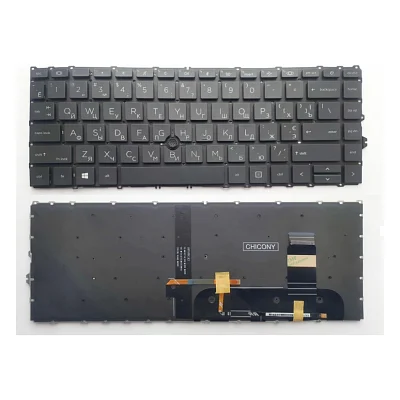 Клавіатура ноутбука HP EliteBook 745 G7/G8, 840 G7/G8 черна з підсв ТП UA (A46214)