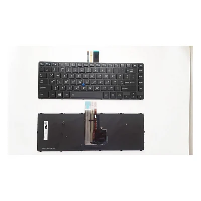 Клавіатура ноутбука Toshiba Tecra A40-C Series черная с черной рамкой с ТП с подсветкойU (A46167)