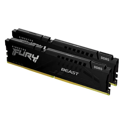 Модуль пам'яті для комп'ютера DDR5 32GB (2x16GB) 5600 MHz Beast AM5 Black Kingston Fury (ex.HyperX) (KF556C36BBEK2-32)
