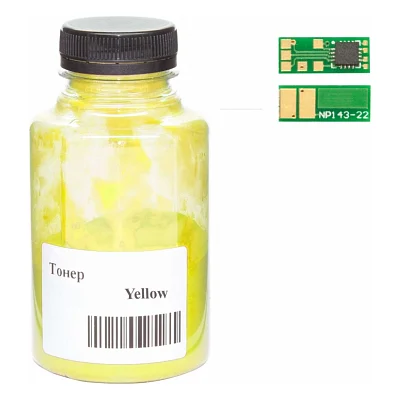 Тонер HP LJ Pro M252, Canon 045, 45г Yellow +chip WWM (045-CF402A-201Y)