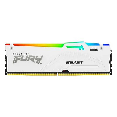 Модуль пам'яті для комп'ютера DDR5 16GB 5200 MHz FURY Beast White RGB Kingston Fury (ex.HyperX) (KF552C40BWA-16)
