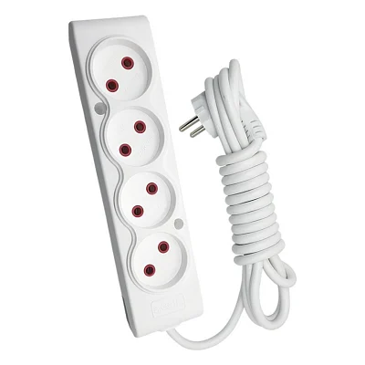 Мережевий подовжувач TECCO 5м 3 розетки white (8681277841477)