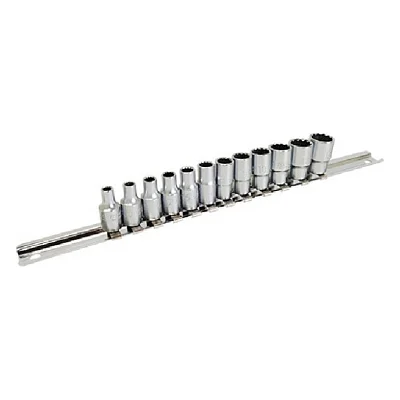 Набір головок Toptul на планці 12-гранні 1/4" 12шт. 4-13мм (GAAQ0801U-12)