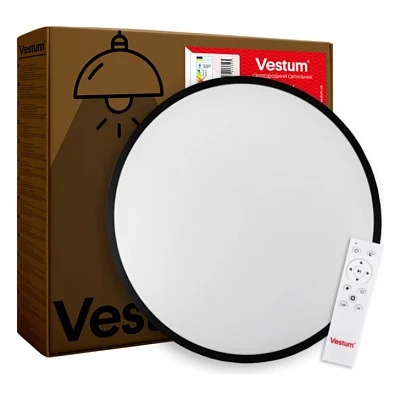 Світильник Vestum RING матовий 60W 395*60мм 3000К-6500К з ДК чорний (VS-91053)
