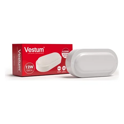 Світильник Vestum ЖКХ LED 12W овал 4500K 220V (1-VS-7202)