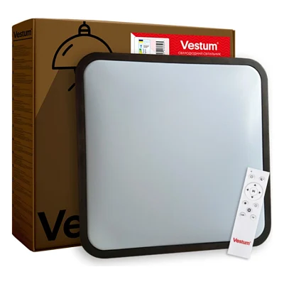 Світильник Vestum GLOW матовий 60W 391*391*65мм 3000К-6500К з ДК махагон (VS-91051)