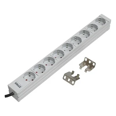 Силовий блок 19" 1U, 9хShuko, вилка С14 Zpas (W-LZ30-09-SU-000-K)