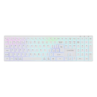 Клавіатура Canyon HKB-W11 UK/US RGB Dual Mode Wireless White (CNS-HBTK11W)