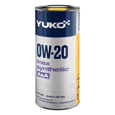 Моторна олива Yuko MAX SYNTHETIC A&A 0W-20 API SP 1л (4823110400913)