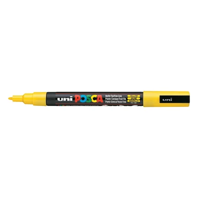 Маркер UNI Posca, 0.9-1.3мм, Жовтий (PC-3M.Yellow)