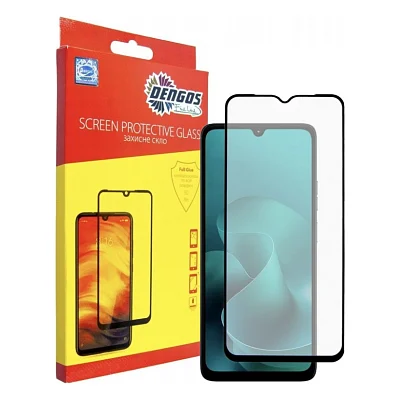 Скло захисне Dengos Full Glue Motorola G06 Black (TGFG-420)