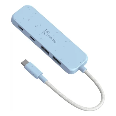 Концентратор J5create USB-C to 2xUSB-A + 2xUSB-C 3.2 10Gbps cyan (JCH342EC-N)