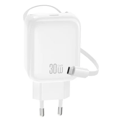 Зарядний пристрій XO 1xUSB-C PD30W GaN + cable USB-C to USB-C (XO-QC17)