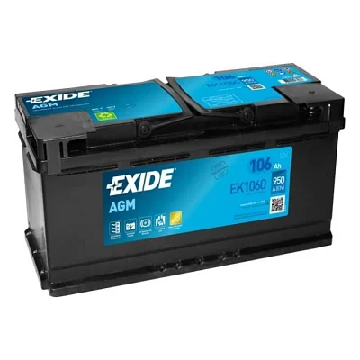 Акумулятор автомобільний EXIDE START-STOP AGM 106Ah (950EN) (EK1060)