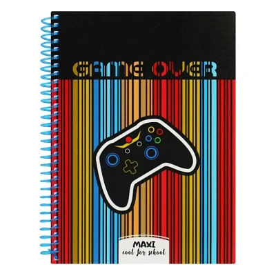 Блокнот Maxi А5, пластикова обкладинка, спіраль, 80 арк., клітинка (MX20832-22)