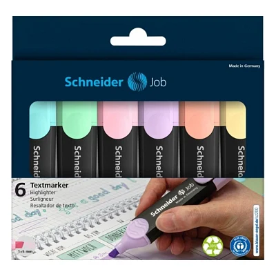 Набір маркерів Schneider JOB текстових 150, 6 пастельні кольори в блістері (S115097)