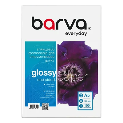 Папір Barva A5, 180 г/м2, Everyday, gloss, 100 с (IP-CE180-450)