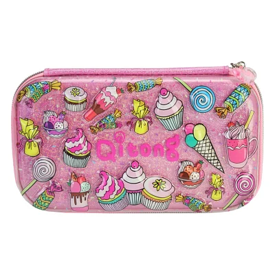 Пенал Cool For School з тисненням 1 відділення Фуксія (QT-5781-Rosered)