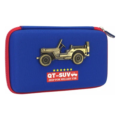 Пенал Cool For School з металевою аплікацією 1 відділення Темно-синій (QT-5795-Blue)