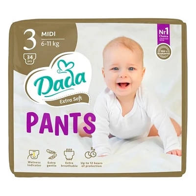 Підгузки Dada Extra Soft 3 Midi (6-11 кг) 34 шт (4820174980672)
