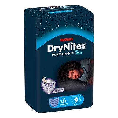 Підгузки Huggies DryNites для хлопчиків 13+ років, 9 шт (5029053583662)
