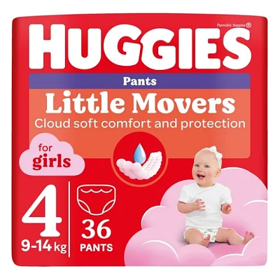 Підгузки Huggies Little Movers/Pants 4 (9-14 кг) Jumbo для дівчаток 36 шт (5029053564258)