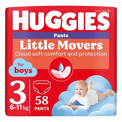 Підгузки Huggies Little Movers/Pants 3 Mega 6-11 кг для хлопчиків 58 ш (5029053547473)