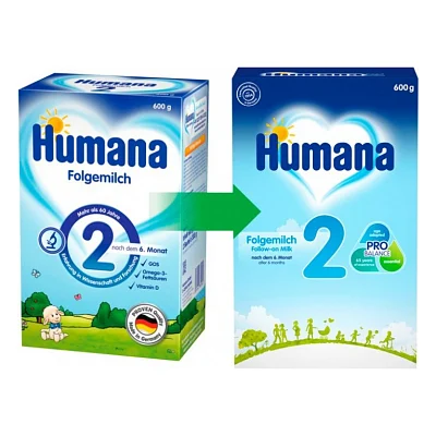 Дитяча суміш Humana 2 молочна з пребіотиками, 600 г (4031244720238)
