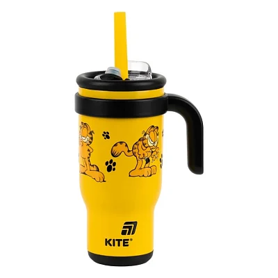 Поїльник-непроливайка Kite Garfield термокружка з трубочкою, 530 мл (GF25-1266)