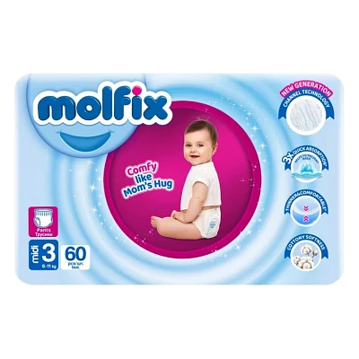 Підгузки Molfix Трусики 3 midi 6-11 кг 60 шт (8690536842704)