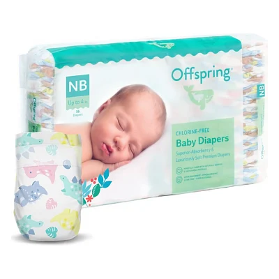 Підгузки Offspring Dinoland, розмір NB, до 4 кг 56 шт (DP-OI-FAT-NB56P-DNL)