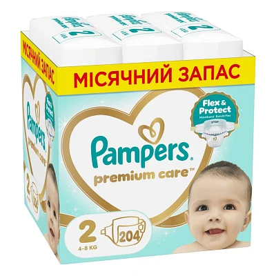Підгузки Pampers Premium Care Розмір 2 (4-8 кг) 204 шт (8006530223669)